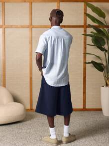 SUMWON Pantalones cortos plisados de pierna ancha para vacaciones de verano, estilo culotte de longitud hasta la rodilla, palazzo de cintura media, para uso casual, de fiesta, fresco y diario
