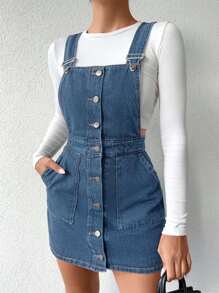 EURMUSE Váy Denim Nữ, Thời Trang Cho Mùa Hè - Rửa nhẹ - Xem 4