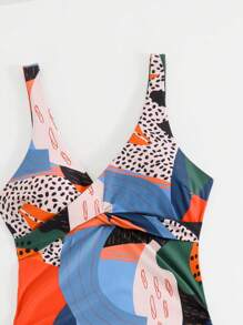 Swim Lushoire 2pcs/Set Women Swimwear, Covering Body And Slimming Design For Summer Beach Vacation - Multicolor - View 7