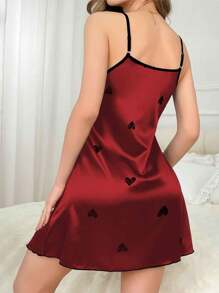 SHEIN 简约心形印花吊带睡裙，时尚又适合夏天