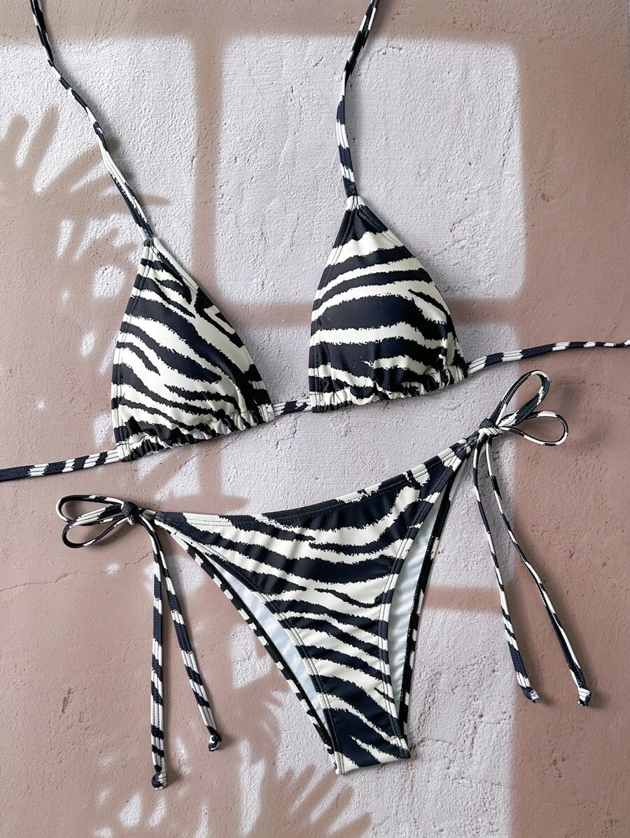 Swim Vcay 女士斑马纹泳衣套装