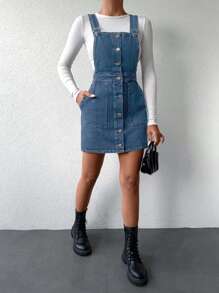 EURMUSE Váy Denim Nữ, Thời Trang Cho Mùa Hè - Rửa nhẹ - Xem 5