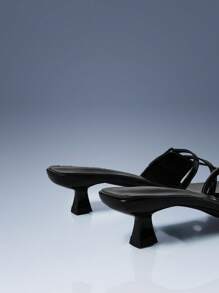 CUCCOO GRLICON 女士高跟凉鞋，Y2K风格，朋克摇滚，机车风，酷女孩，适合万圣节、圣诞节、派对 - 黑色 - 查看 4