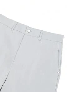 Manfinity Mode Men's Solid Color Simple Slim Fit Stylish Casual Shorts, Valentine's Day Shorts - Light Grey - View 5