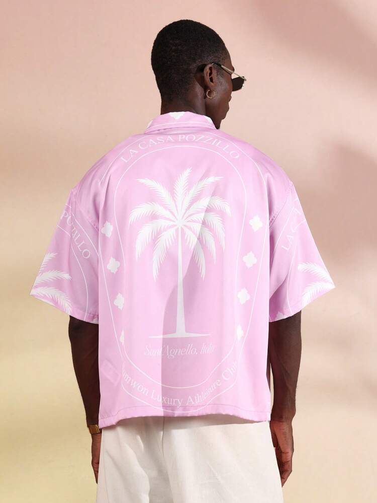 Lightweight Short Sleeve Palm Tree Button Down Shirts