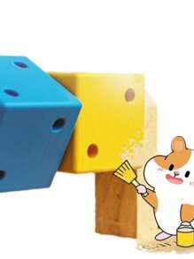 1pc Hamster Toy Hamster Magic Cube Small Animal Chews Toy, Natural Wood Block Molars Treats Snack