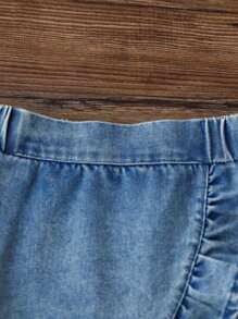 SHEIN Wildeya Young Girls Pleated Skirt, New Collection For Spring/Summer 2025, Unique Cross Trim, Elegant Ruffled Hem, Versatile And Sweet Style, Suitable For Daily Activities, Outings And Social Events. Young Girls Clothing Summer Young Girls Skirts Young Girl Skirts