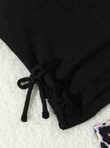 Tween Girls Tankinis - Tween Girl Leopard Print Knitted Fashion Casual Sporty 2pcs Bikini Swimsuit For Summer Young Girls Sets Summer Young Girls Sets Bathing Suits For Teens Teen Girls Bikini Sets Bathing Suits For Teens Sets Summer Bathing Suits, Beach - Multicolor - View 5