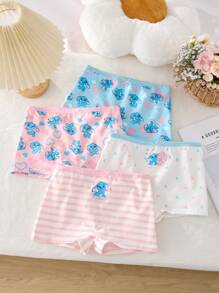 Slip morbidi da ragazza in rosa e blu, con stampa a coniglietti a cuore e scritta "love", adatti per San Valentino e Pasqua, modello regular
