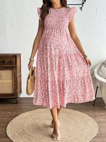 SHEIN Váy bầu không tay, thời trang và phù hợp cho mùa hè - Hồng - Xem 3