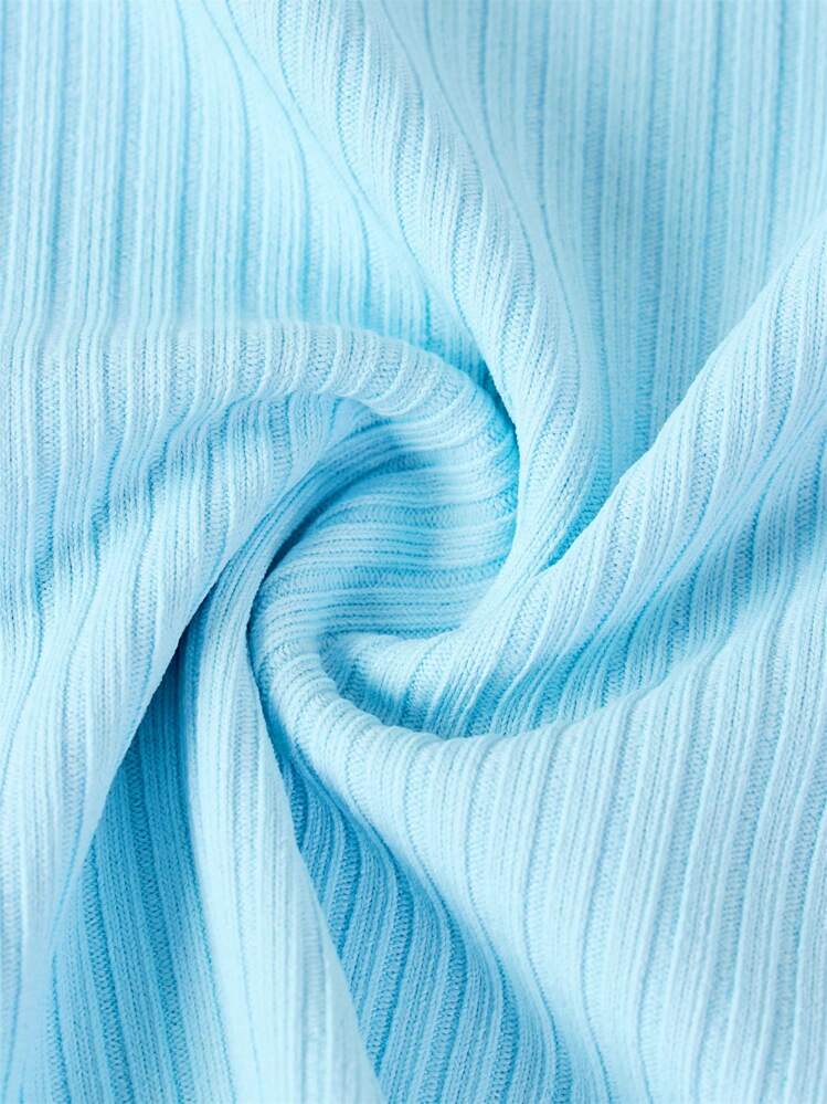 2 paquetes de pijamas cortos acanalados azules para niños pequeños (4-7 años) - Azul - Añade 4