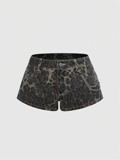 Hippie Sexy Urban Camouflage Wing Embroidery Women's Denim Shorts