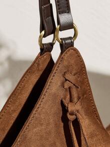 SHECARRY 女士时尚大容量日常手提包 - 咖啡棕 - 查看 6