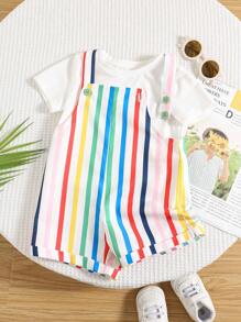 Bubblio Quần yếm nhiều màu sắc dễ thương cho bé, thiết kế thể thao thường ngày phù hợp mặc vào mùa xuân/hè, bé trai và bé gái - màu xanh lá - Xem 4