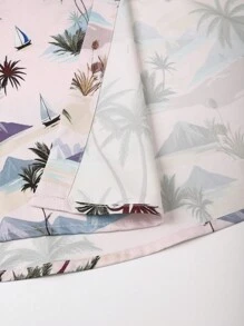 Surfspeed 2 件棕榈树印花男士夏季衬衫和短裤套装男士泳裤热带男士服装，夏季可爱风格，夏威夷 - 彩色 - 查看 4