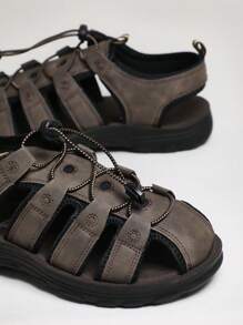 SHUZIA Top Seller Men's Closed Toe Faux Leather Coffee Fisherman Outdoor Sport Sandals-Durable & Comfortable. - Coffee Brown - View 4