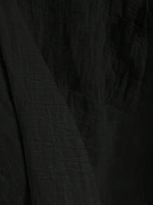 Comfortcana 蕾丝拼布纽扣设计无袖上衣，黑色，夏季 - 黑色 - 查看 6