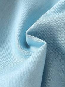 Baby Mädchen Sommer Casual Niedlich Kirsche Besticktes Tanktop In Denim-Optik Und Shorts In Denim-Optik Set