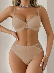 DesireSculpt 2 pièces/ensemble de soutiens-gorge pour femmes avec armature en dentelle patchwork