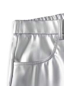 Manfinity EMRG 男士银色纯色休闲裤，时尚街头时尚设计