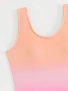 SHEIN 2 件套女童可爱渐变分体泳衣和短裤套装（固定印花） - 彩色 - 查看 3