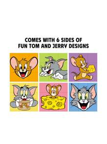 TOM & JERRY X SHEIN Rotatable Colorful Magic Cube Keychain, Cute Cartoon Cat & Mouse Design Bag Charm - Multicolor - View 3