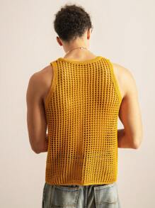 SWAVVY Chaleco de punto casual holgado sin mangas para hombre, de moda y uso diario para jóvenes