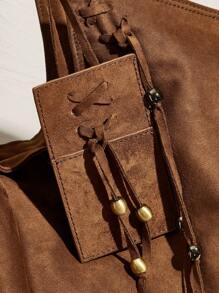 SHECARRY 女士时尚大容量日常手提包 - 咖啡棕 - 查看 5