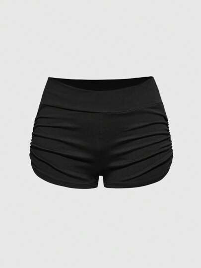 J-Fashion Short taille basse pour femmes avec ornements de cristal en forme de chat dans le style Y2K