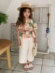 Hapijoa 2pcs Young Girls Fall Outfit Vacation - Apricot - View 4