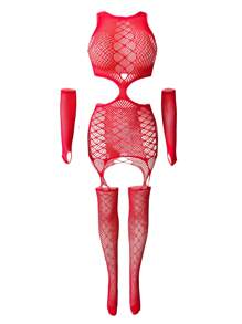 ChaseTheNight Mesh Hollow Out Bodystocking Without Lingerie Bridallingerie