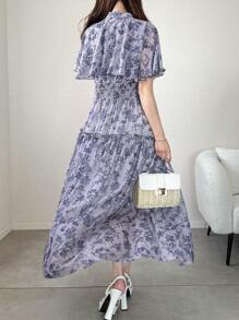 FRIFUL Đầm dài nữ kèm khăn choàng, thích hợp cho các buổi hẹn hò và những dịp lãng mạn, đầm maxi mùa hè. - Màu xanh lam - Xem 5