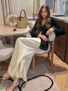 Pariaura Knitted Flare Sleeve Fitted Thin Cardigan Fall Winter Cloth For Women - Black - View 4