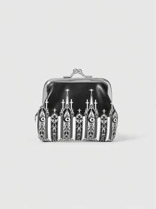 ROMWE Goth Monedero con estampado de castillo vintage, con diseño fashionable y elegante