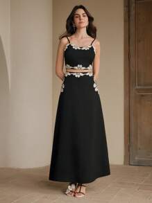 Anewsta 女士重磅刺绣复古镂空套装，适合海滩、节日、度假、休闲、优雅