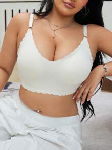 SHEIN 5pcs/Set Plus Size Comfortable Wireless Bra With Removable Pads And Wave Trim, Multi-Color - Multicolor - View 7