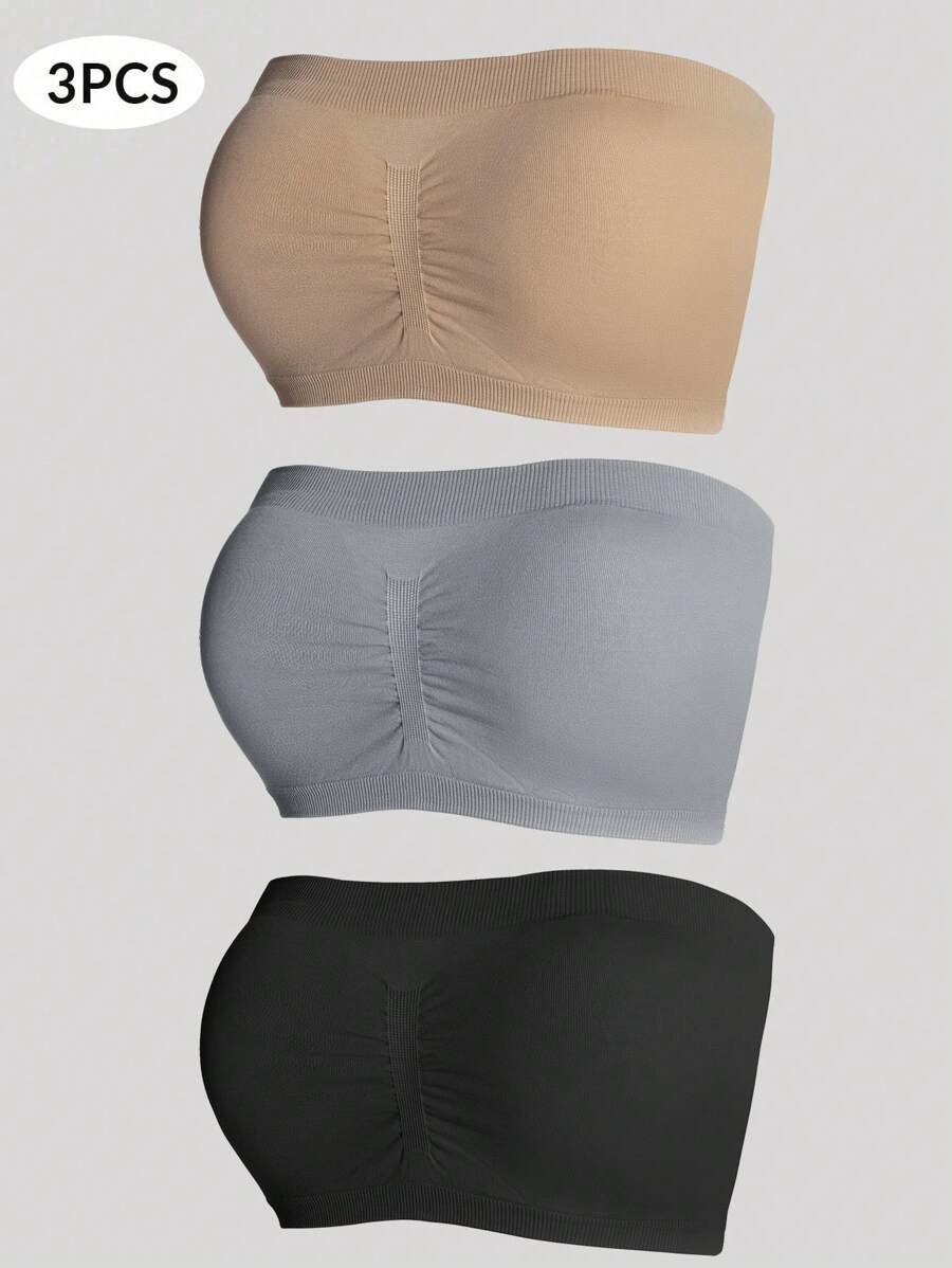 SHEIN 3件套无缝优雅大码文胸和无钢圈文胸