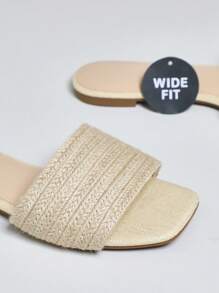 VACAZURE Women's Wide-Fit Jute Slip-On Sandals - Beige - View 7