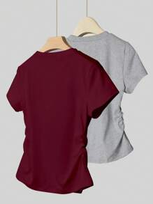 INAWLY 女士时尚百搭蝴蝶结水钻装饰短袖 T 恤，适合夏季