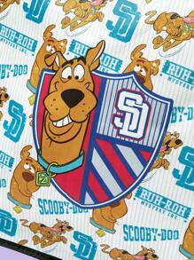 SCOOBY-DOO X SHEIN Bolsa de almacenamiento plegable de gran capacidad, bolsa organizadora de viaje adecuada para mantas, edredones y ropa - Bolsa de almacenamiento de tela no tejida resistente, con cremallera resistente - Multicolor - Ver 3