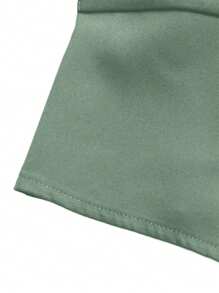 SHEIN LUNE Women's Solid Color V-Neck Sleeveless Single-Breasted Commute Vest Jacket - Olive Green - View 4