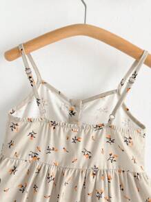 Loomiva 年轻女孩碎花细肩带休闲夏季沙滩裙 - 彩色 - 查看 6