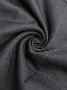 Miaspire 女式夏季纯色V领荷叶边袖休闲及膝连衣裙 - 黑色 - 查看 8