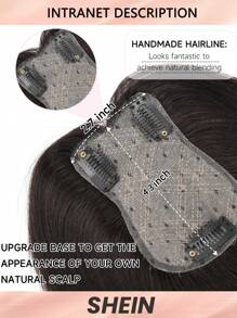 7*11 CM Hair Toppers For Women Mocha Brown Color Clip In Bangs Real Human Hair Natural Looking Hair Pieces For Women Solve Slightly Loosing And Covering Gray Adding Volume - S2 - View 3
