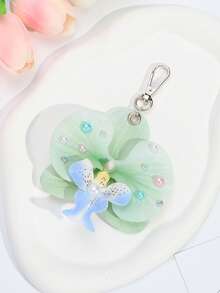 ROMWE Fairycore 1 móc chìa khóa trang trí hoa lan xanh ngọt ngào, phong cách nghỉ dưỡng bãi biển cho mùa xuân/hè, đám cưới, lễ hội, quà tặng sinh nhật, mặt dây chuyền túi xách - Nhiều màu - Xem 7