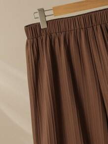 Lacomfia Set casual comodo e ampio da donna con camicia a maniche lunghe con stampa a righe colorate e pantaloni a gamba ampia, taglia grande