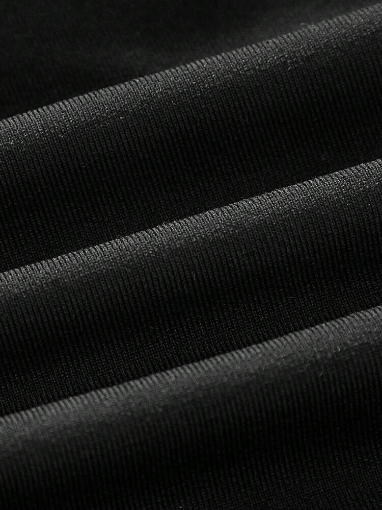 SHEIN Maija Women's Black Summer Ruched Round Ring Halter Backless Sexy Fashion Gathered Casual Daily Music Event Top