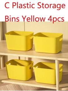 SHEIN 4PCS Storage Boxes, 4 PCS Storage Covers, Desk Stationery Organizer, Books, Cosmetics, Snacks, Underwear, Kitchen Essentials, Dormitory Basket With Handles, Bathroom Storage Basket, Back To School Supplies, Kitchen, Kitchen Accessories, Kitchen Tools, Organizer, Makeup Organizer, Wedding Supplies, Floral Decoration, Household Items, Table, Home Decoration, Home Storage, Room Decoration, Bedroom Decoration