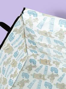 SCOOBY-DOO X SHEIN Bolsa de almacenamiento plegable de gran capacidad, bolsa organizadora de viaje adecuada para mantas, edredones y ropa - Bolsa de almacenamiento de tela no tejida resistente, con cremallera resistente - Multicolor - Ver 5