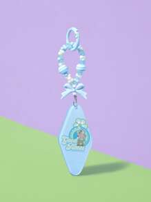 SCOOBY-DOO X SHEIN 1pc Cute Acrylic Alloy Bow Keychain, Bag Charm Accessory, Key Chain Finder Gift For Friends - Baby Blue - View 2